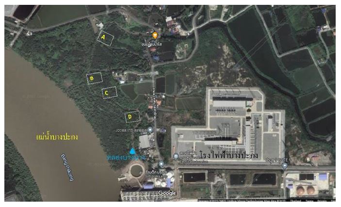 Field surveys locations. (https://www.google.com/maps/@13.4992012,101.0234573,15z).