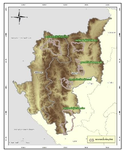 Boundary area of study sites.